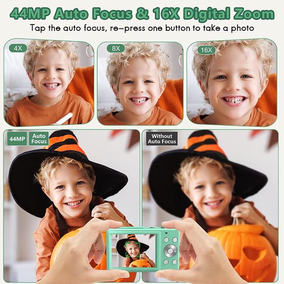 NEW Nsoela Digital Camera FHD 1080 44MP Point and Shoot in Green - Picture 6 of 6